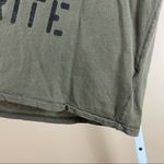 Talula Aritzia XS You Are My Favorite Olive Green Oversized Graphic Flowy Shirt Photo 5