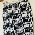 Obey  Worldwide Splash Black White Pull On Drawstring Straight Leg Pocket Pant S Photo 10