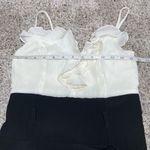AQUA Black White Spaghetti Strap Ruffle Top Mini Dress Small NWT Photo 7