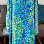 Lilly Pulitzer  Teal and Blue Swirl long sleeve Dress size large Photo 0