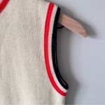Vtg Jonathan Logan Wool Blend Nautical Sweater Vest Sz XS Coastal Grandma Preppy Red Size L Photo 4