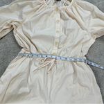 J.Crew Women’s Cotton Poplin Tie-Sleeve Button Front Romper in Palest Peach M Photo 13