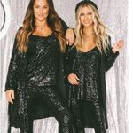 Show Me Your Mumu Encore Kimono Black Wrap Dress Midnight Glitz Sequins M NWT Photo 2