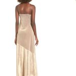 Leith  Beige Metalic High Slit Maxi Dress(Size Medium) Photo 1