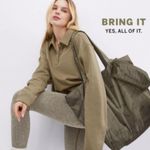 PINK - Victoria's Secret Pink Victoria’s Secret Olive green weekend tote bag and pouch large workout bag Photo 14