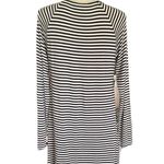 Soft Surroundings Striped Long Sleeve Shark bite hem top. Sz.M Black Size M Photo 4