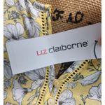 Liz Claiborne Women's XXL Floral Blouse Yellow Passion Flowy Long Sleeve Photo 3