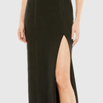 Mac Duggal Ieena for  Square Neck Tie Strap Slit Gown Photo 0