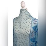 Source Unknown Scarf Rectangular Sheer Blue with heart prints Photo 3
