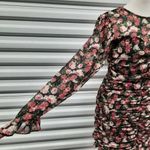 VICI Dress Womens Small Black Floral Long Sleeve Ruched Short Mini Party Photo 9