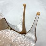 Rene Caovilla Silk Rhinestone Embellished Strappy Slingback Platform Sandal Heel Tan Size 9 Photo 9