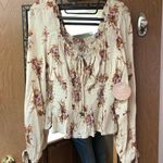 Boho Long Sleeved Print Blouse L Size L Photo 0
