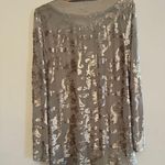 Indigo Soul Velvet Burnout Tunic Top Taupe Embellished Boho Holiday Festival Photo 10