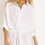 l*space L*‎ Pacifica Tunic Button Down Shirt White Size Medium Large Photo 0
