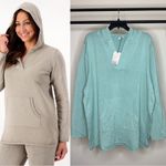 Barefoot Dreams NWT  Sunbleached 100% Cotton Bonfire Hoodie Seagreen 2X Photo 1