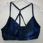 JoyLab  Elegant Black & Blue Strappy Padded Athletic Sports Bra XL Photo 0
