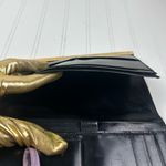 Gucci Black Leather Clutch Wallet with Gold Trim Photo 6