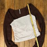 Free People Women’s long sleeve brown crop top rouched arms size large Photo 1
