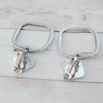 Vintage Clip On Earrings Extra Large Teal Dangle Retro Statement Light Weight Photo 5