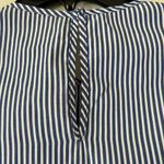 ZARA  Blue and White Striped Top With Embroidered Florals Size Small Photo 8