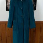 Pretty Vintage 90s Amanda Lee Full Length Teal Dress Coat! Blue Size 12 Photo 0