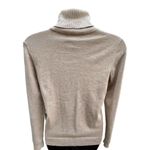 Calvin Klein Sparkly Gold Thread Beige Long Sleeve Turtleneck Sweater Women’s M Photo 5