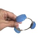 Acrylic Blue and Faux Gold Wire Bracelet Chunky Stone Photo 4