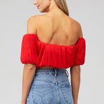 Line and Dot  Audrey Off The Shoulder Blouse in Red, Size Medium - NWOT Photo 1