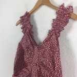 VICI Red White Floral Ruched Stretch Ruffle Sleeveless Mini Dress XL Photo 5