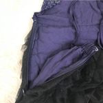 Free People  Tulle Flutter Mini Dress Beaded Backless Navy Black Size‎ Large New Photo 11