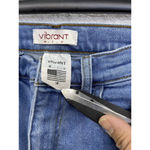 Vibrant  Denim Shortie Shorts Hot Pants Medium Wash Medium Cutoff High Open side Photo 3