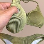 SheIn Striped Green Bikini, and Skirt Set Photo 3