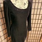 Vintage by Caliendo Velour Velvet Embellish bead mermaid long sleeve formal prom Black Size 10 Photo 5