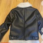 faux leather fur jacket Black Photo 1