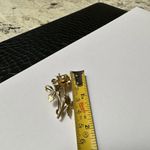 Made In West Germany Matte Gold Tone Flower Faux Pearl Brooch Pin Photo 4