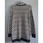 Banana Republic Navy Blue & White Merino Wool Chevron Print Cardigan Sweater S Photo 3