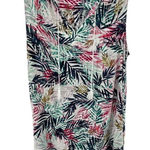 Beach lunch lounge Womens Tropical Print Blouse Top Multicolor Sleeveless Size X Green Photo 0
