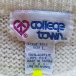 College Town Vintage Knit Sweater Midi Skirt White Size Large Photo 2