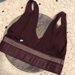 Fabletics Valetta medium support Sports bra plunge V-neck 14” burgundy Medium Photo 3