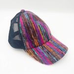 COLLECTION EIGHTEEN Baseball Cap Mesh Multicolor Yarn Black Adjustable One Size Photo 0