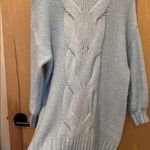 Aerie  Sweater Oversized Cable Knit Baby Blue Size Small Photo 1