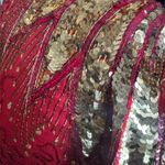 Vintage Sean 1980’s Art Deco Sequined Beaded 100% Silk Cocktail Dress Size L Red Size L Photo 8