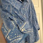 Talbots Blue Paisley Button Down Shirt Size 12 Photo 5
