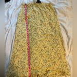 Requirements Butter yellow floral print maxi flowy skirt ruffle drawstring waist size S-M Photo 2