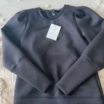 Stella & Dot Black Puff Sleeve Crewneck Photo 4