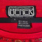 Vintage 90s Artsy 3D Poodle Dog Beaded Embroidered Short Sleeve Red Knit Top Size L Photo 4