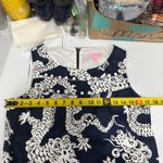 Lilly Pulitzer  Florida Shift Button Neck Dress Women 4 True Navy Tail Lights Photo 6