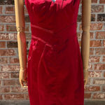 Bebe  Crimson Satin VTG Y2K V-Neck Midi Dress / 6 / Like New Photo 0