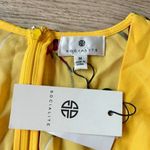 Socialite  Yellow Floral Front Tie Romper with Pockets Size M NWT Photo 6