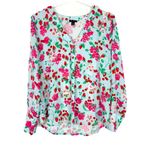 Ann Taylor Floral Strawberry Cherry Print Long Sleeve Popover Top Size Small S Photo 1